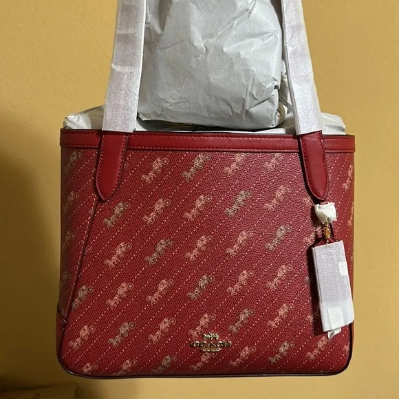 NEW Coach Horse and Carriage Tote 27 With Horse And Carriage Dot Print C4060 - Picture 2 of 13